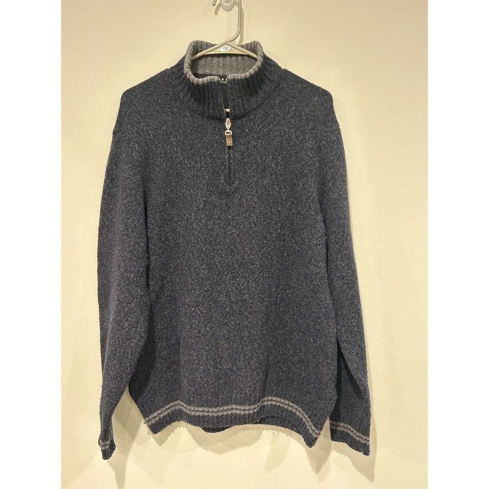 Mens Daniele Blasi Wool Blend Sweater Size Large Pullover 1/4 Zip Made In Italy
